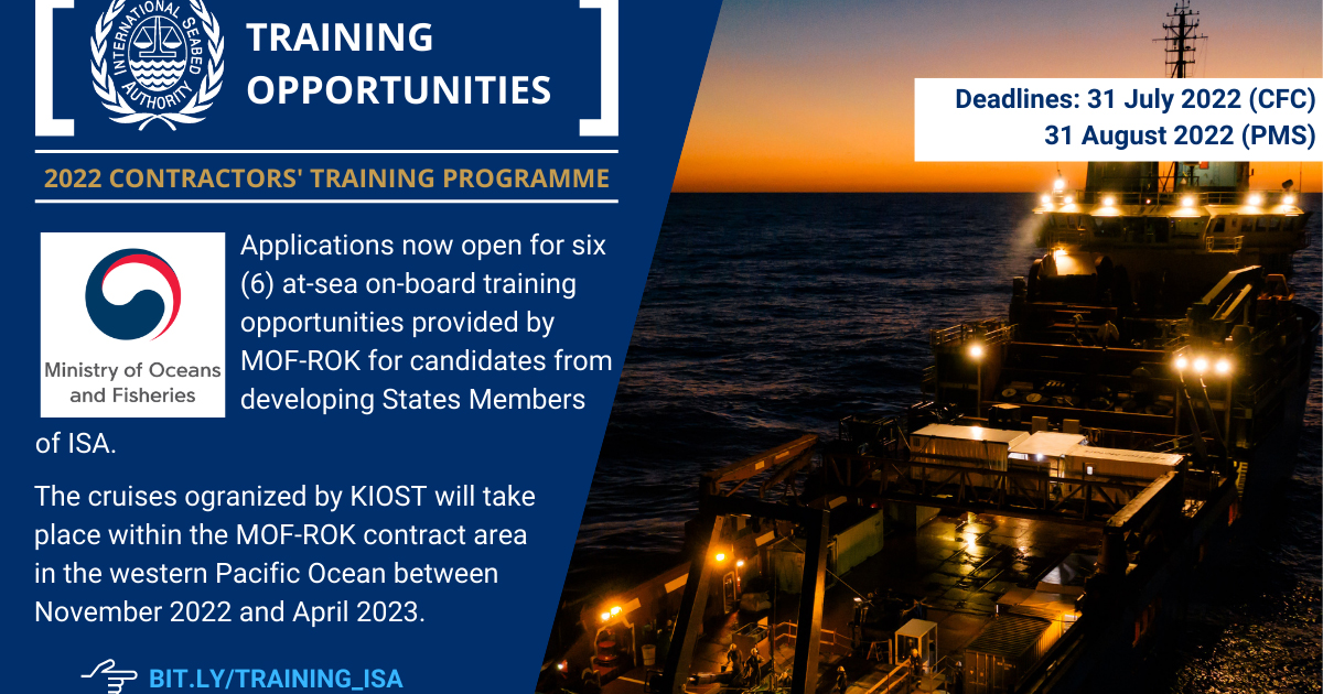 Applications Now Open for Six At-sea On-board Training Opportunities with the Ministry of Oceans and Fisheries of the Republic of Korea